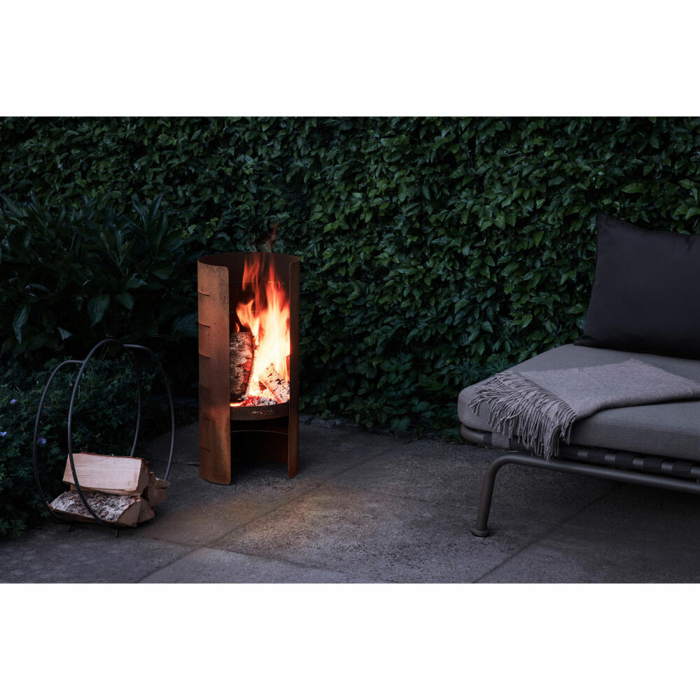 Eva Solo FireCylinder garden fireplace, garden fireplace, fire pit, wood stove, garden oven, Corten steel, H 66.5 cm, 571142
