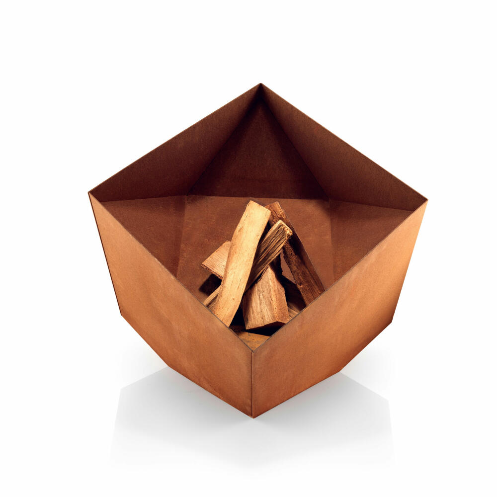 Eva Solo FireCube Gartenkamin, Garten Kamin, Feuerstelle, Holzofen, Gartenofen, Cortenstahl, H 45.2 cm, 571144