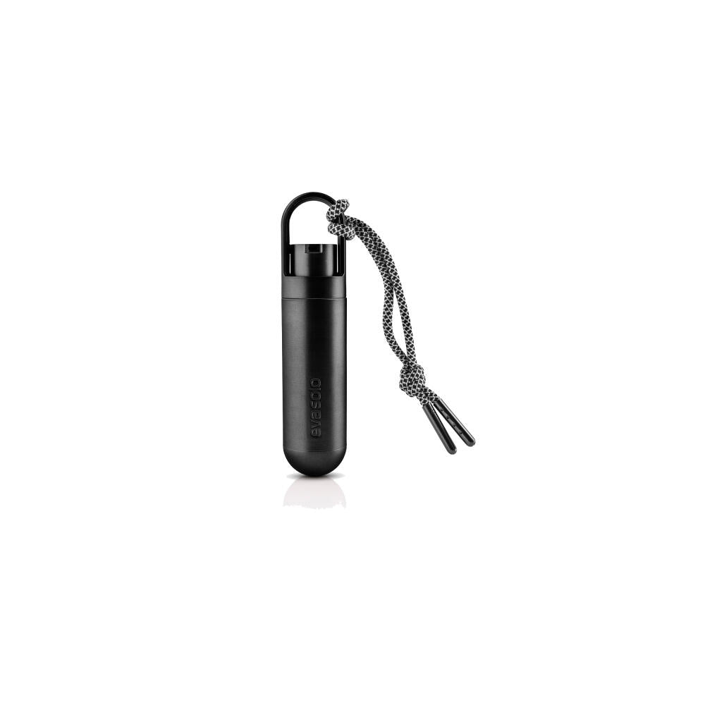 Eva Solo Minidispenser für Handdesinfektionsgel, Spender, Schlüsselanhänger, Kordel, Kunststoff, Black, 17 ml, 567900