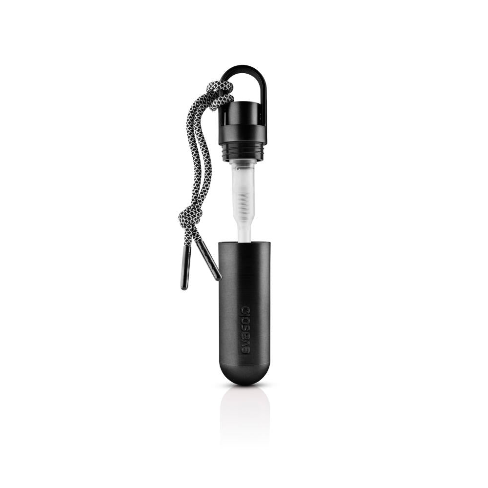 Eva Solo Minidispenser für Handdesinfektionsgel, Spender, Schlüsselanhänger, Kordel, Kunststoff, Black, 17 ml, 567900