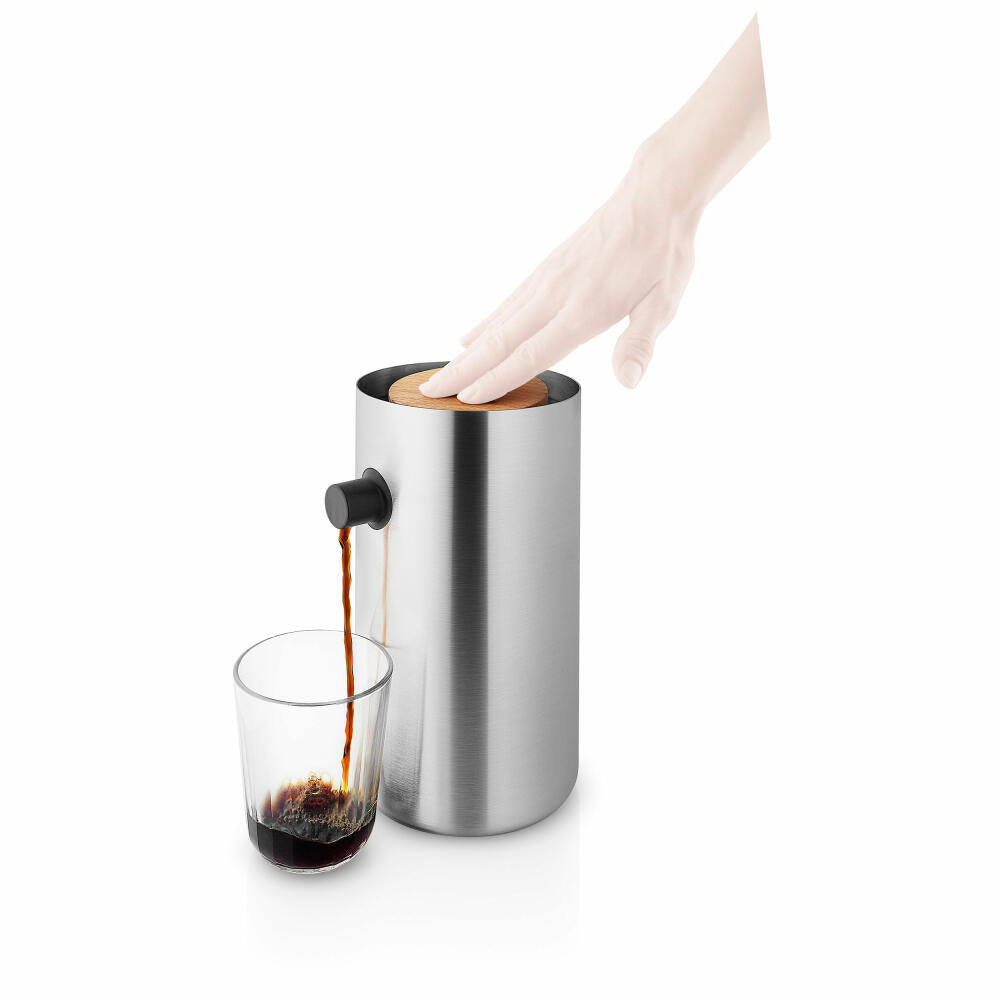 Eva Solo Nordic kitchen Pumpthermokanne, Thermokanne, Kaffeekanne, Teekanne, Edelstahl / Geöltem Eichenholz / Kunststoff, Steel, 1.8 L, 502903