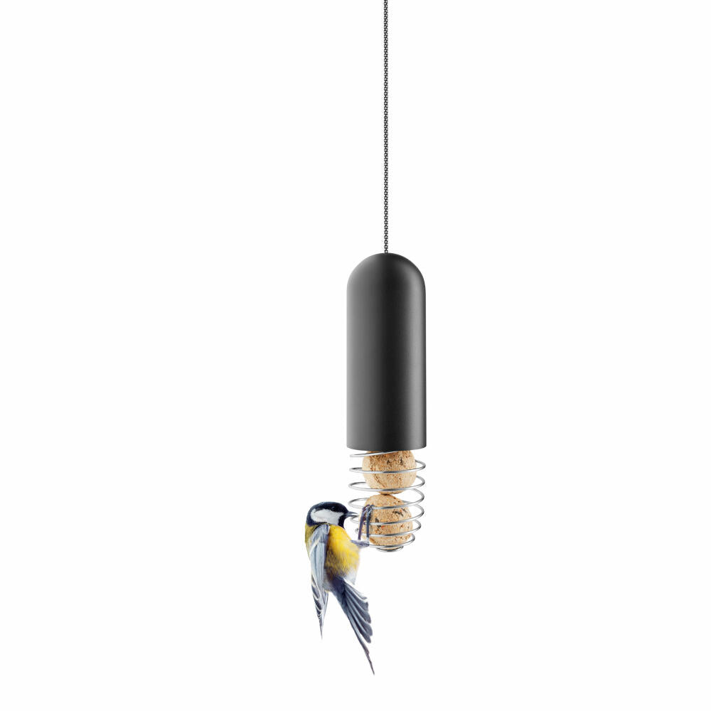 Eva Solo Hängender Meisenknödelhalter, Vogelfutterspender, Edelstahl, Polyester, Black, 571016
