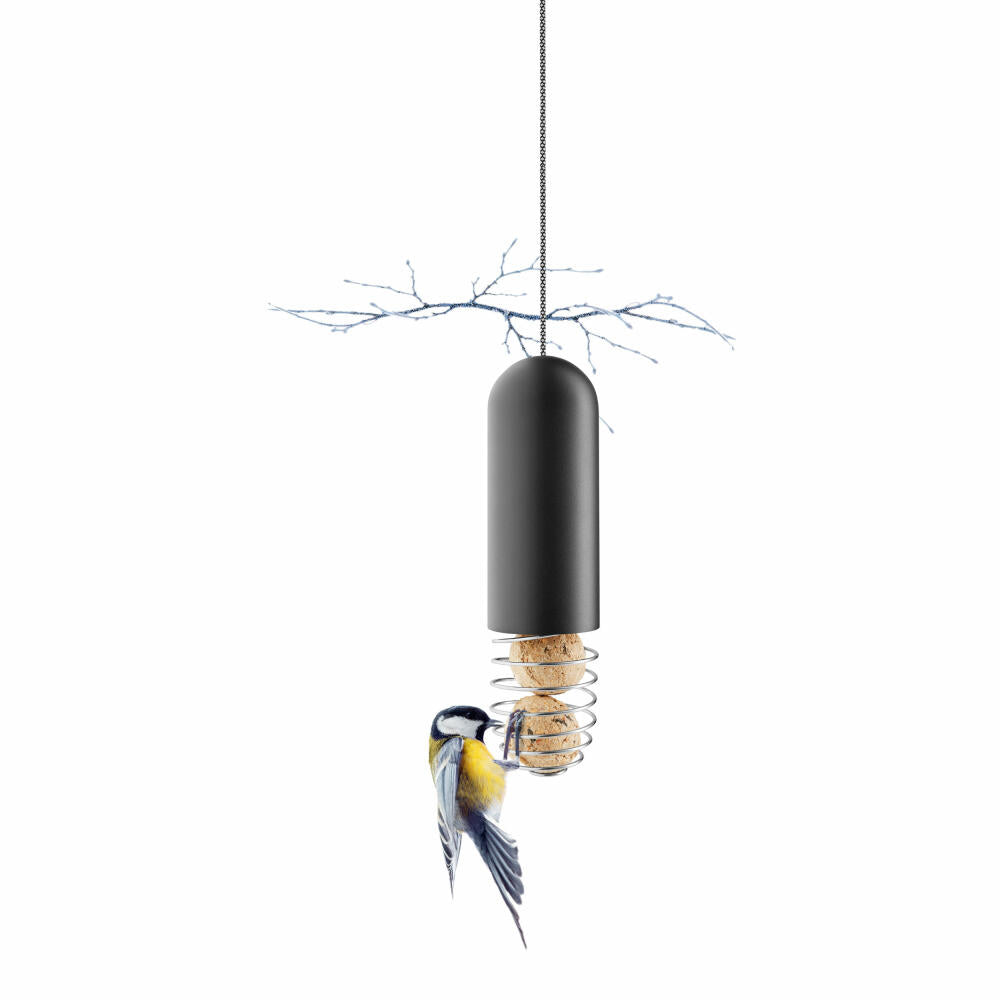 Eva Solo Hängender Meisenknödelhalter, Vogelfutterspender, Edelstahl, Polyester, Black, 571016