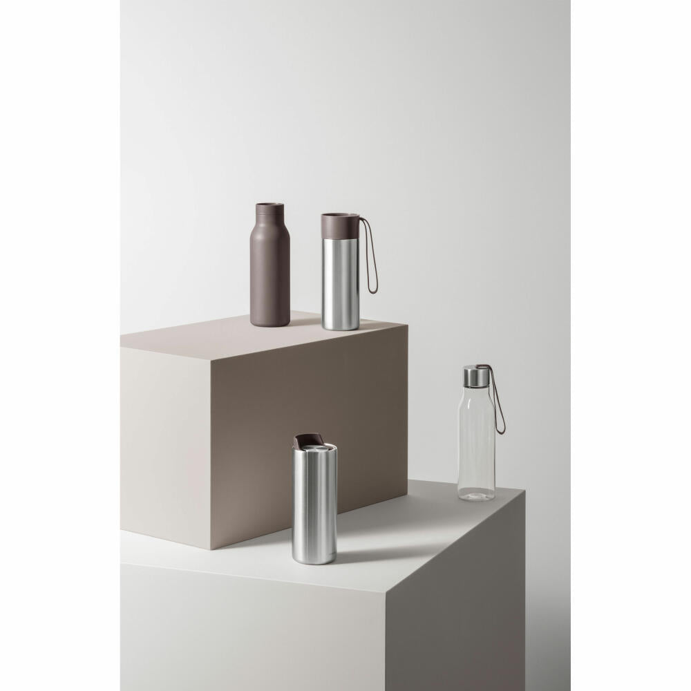 Eva Solo drinking bottle, water bottle, plastic, stainless steel, chocolate, 500 ml, 503048