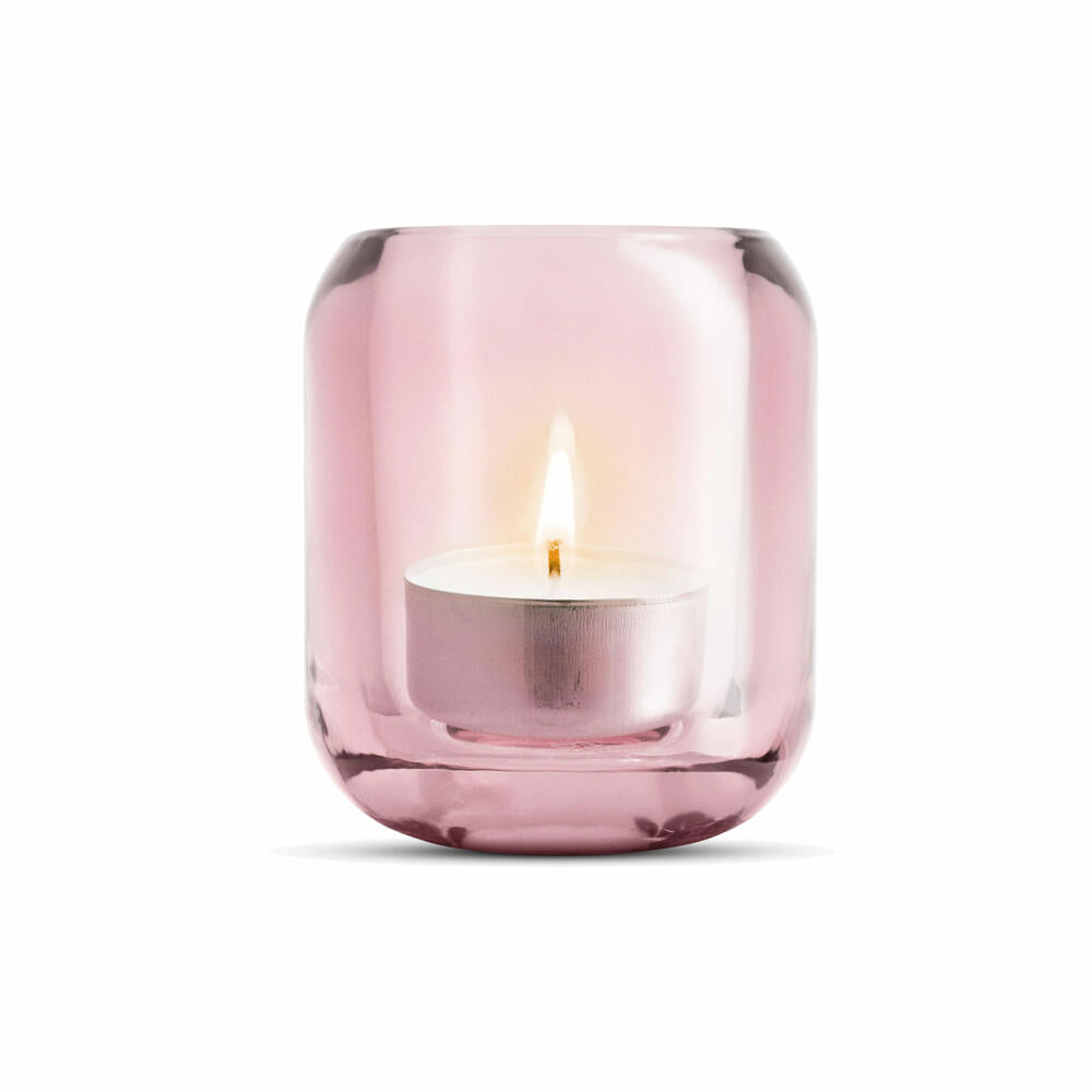 Eva Solo Acorn glass candle holder set of 2, lantern, tealight holder, glass, rose, 8 cm, 571377