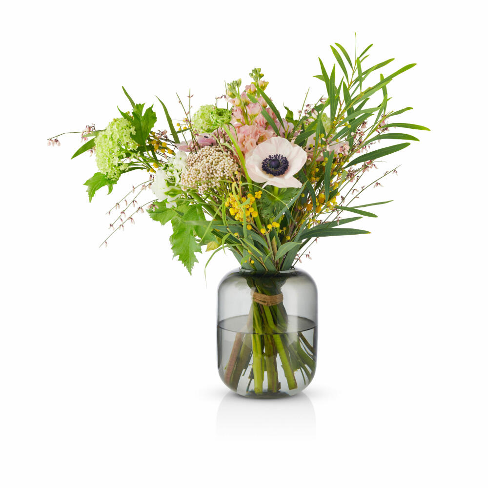 Eva Solo Vase Acorn, mundgeblasen, Blumenvase, Dekovase, Glas, Stone, 16.5 cm, 571387
