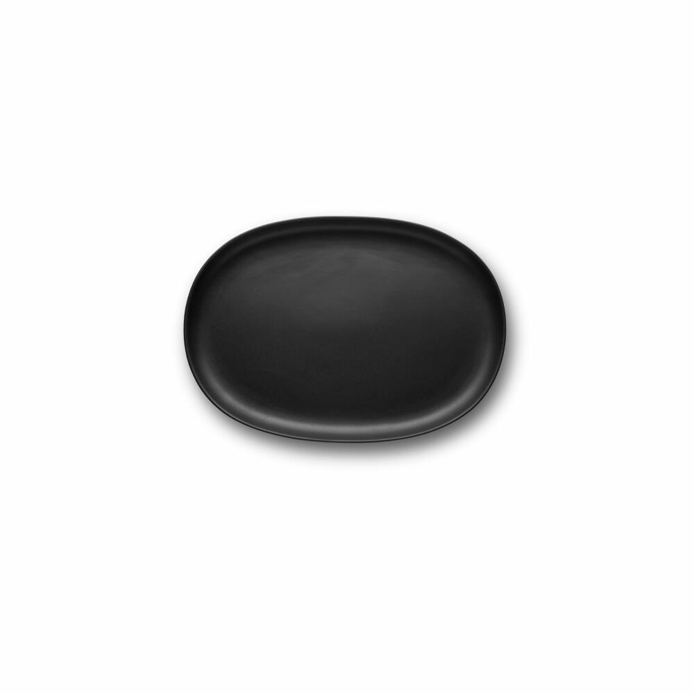 Eva Solo Nordic kitchen Servierplatte Oval, Servierteller, Platte, Steinzeug, Black / Schwarz, 36 cm, 512700