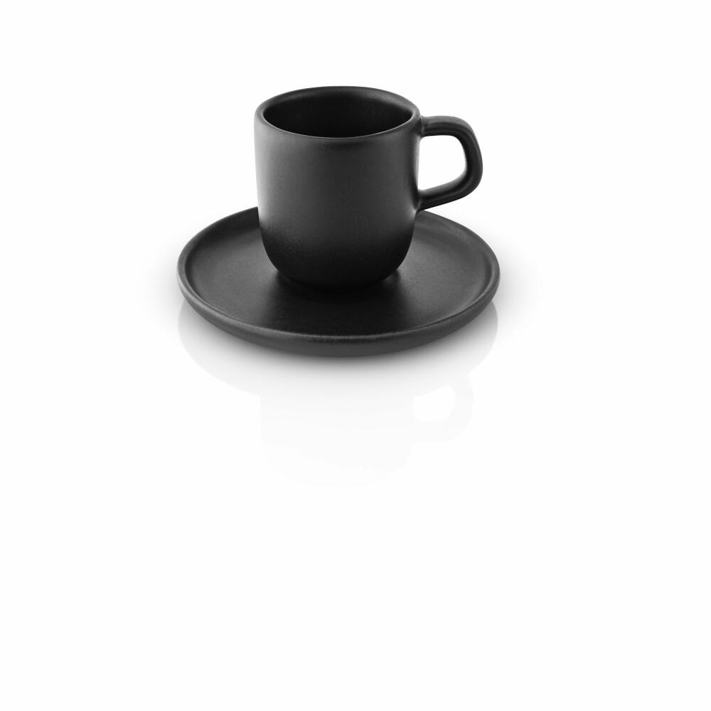 Eva Solo Nordic kitchen espresso cup with saucer, espresso cup, coffee cup, stoneware, black, 65 ml, 512705