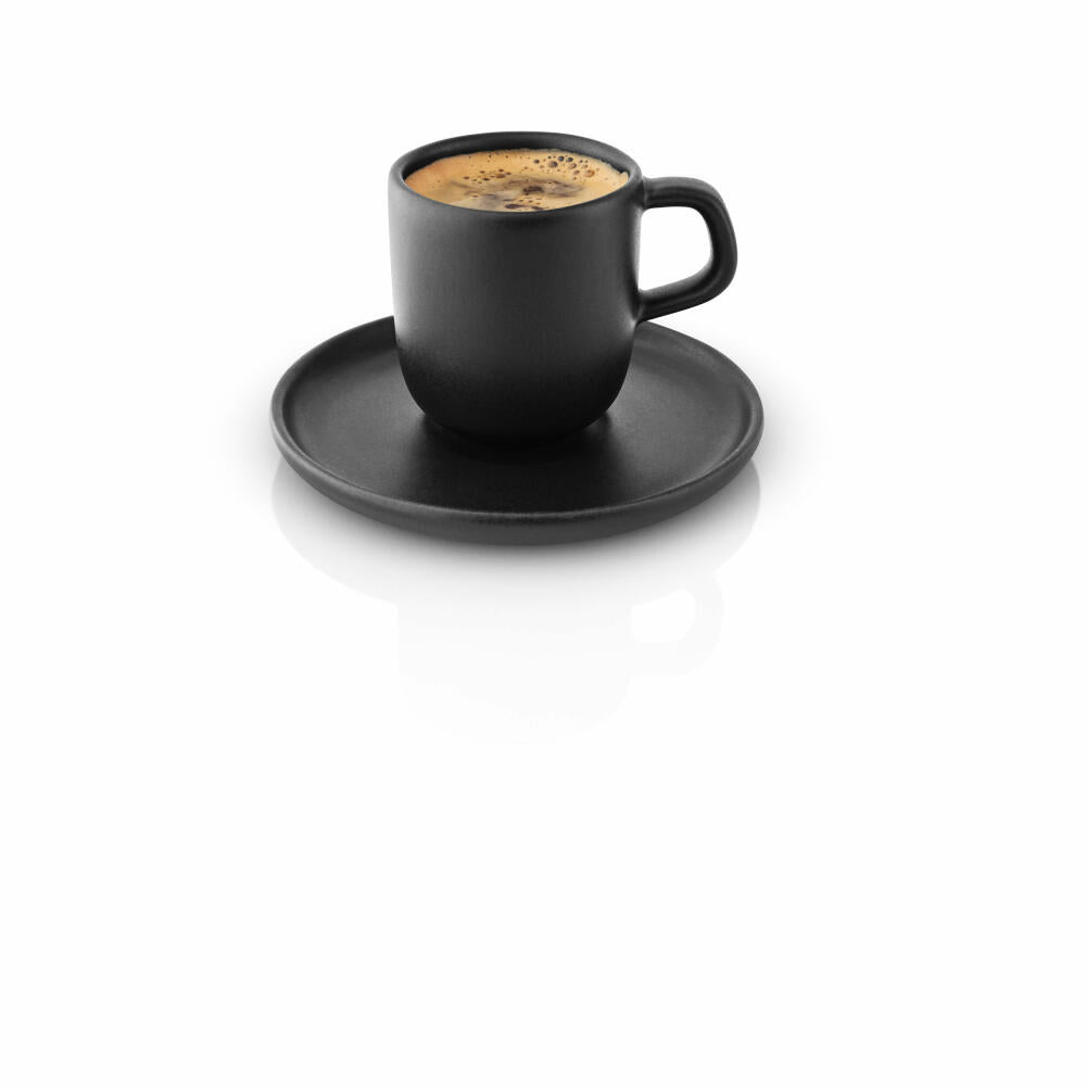 Eva Solo Nordic kitchen espresso cup with saucer, espresso cup, coffee cup, stoneware, black, 65 ml, 512705