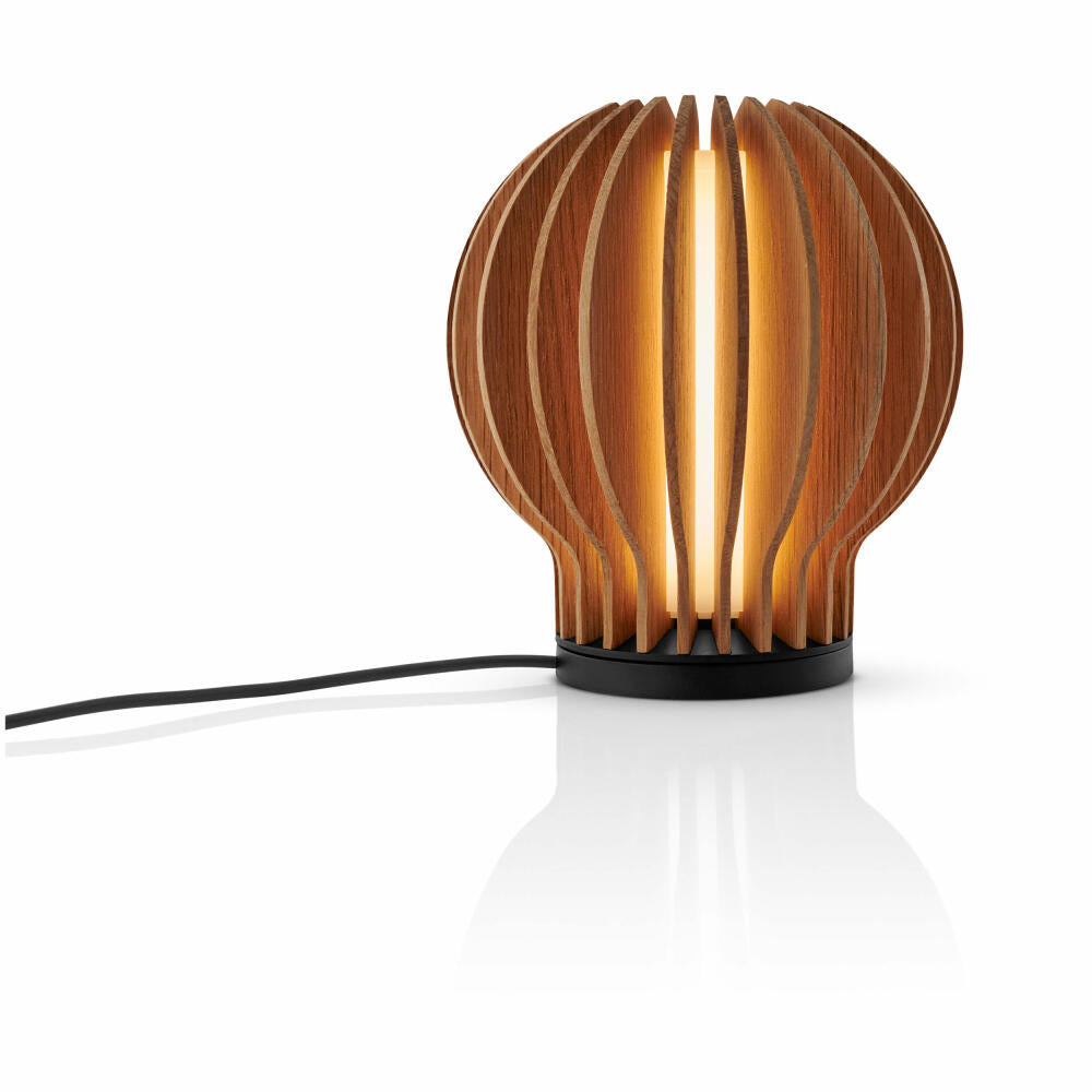 Eva Solo Radiant Rund LED-Leuchte Oak, Kabellos, Tischleuchte, LED-Lampe, Tischlampe, Eichenholz / Kunststoff, H 15 cm, 571383