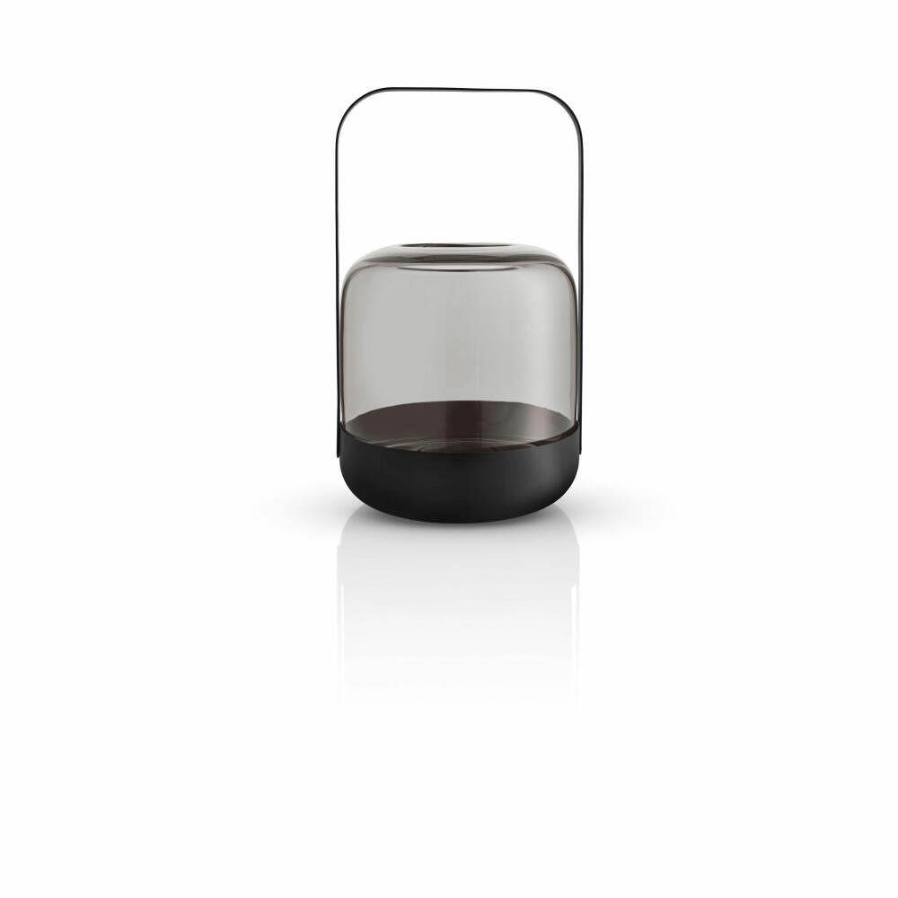 Eva Solo Acorn Windlicht Stone, Kerzenhalter, Kerzenständer, Mundgeblasenes Glas / Pulverbeschichteter Stahl, H 20 cm, 571393