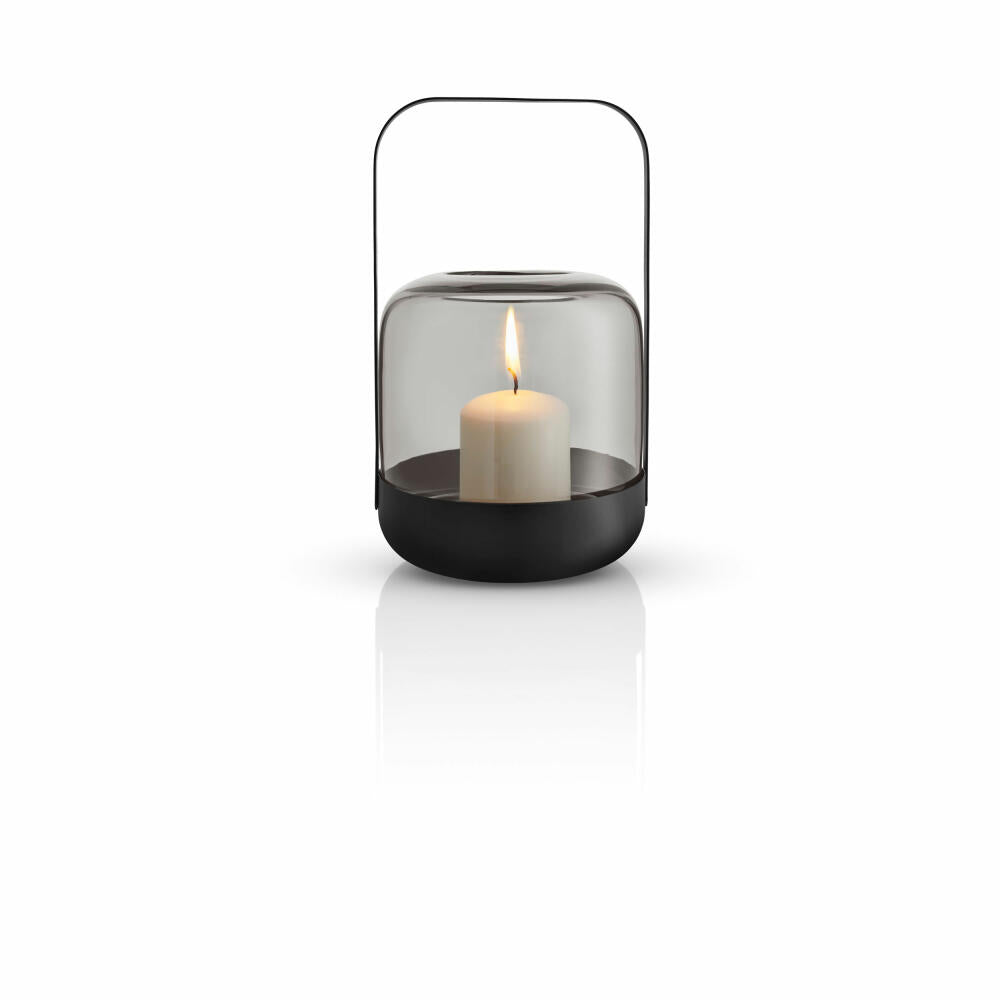 Eva Solo Acorn Windlicht Stone, Kerzenhalter, Kerzenständer, Mundgeblasenes Glas / Pulverbeschichteter Stahl, H 20 cm, 571393