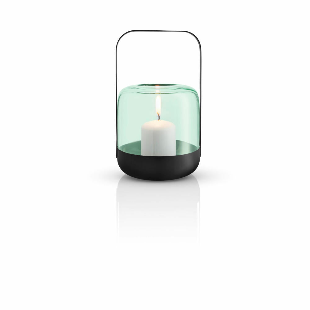 Eva Solo Acorn Windlicht Mint Green, Kerzenhalter, Kerzenständer, Mundgeblasenes Glas / Pulverbeschichteter Stahl, H 20 cm, 571394