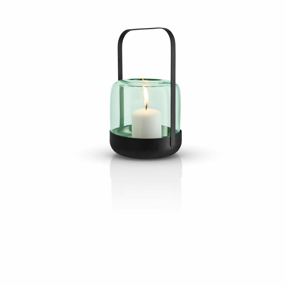 Eva Solo Acorn Windlicht Mint Green, Kerzenhalter, Kerzenständer, Mundgeblasenes Glas / Pulverbeschichteter Stahl, H 20 cm, 571394