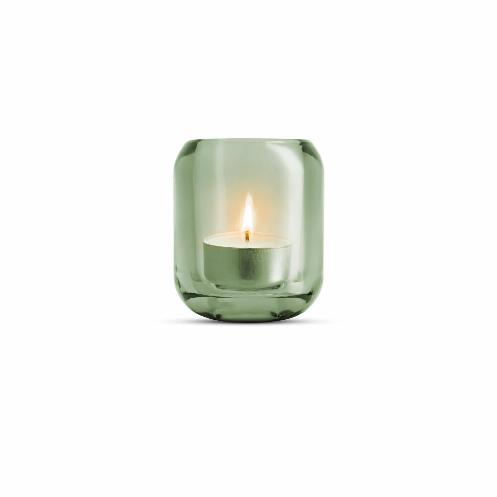 Eva Solo Acorn Glaskerzenhalter Leaf Green, 2er Set, Teelichthalter, Kerzenhalter, Windlicht, UV-beständiges Glas, Grün, H 8 cm, 571380