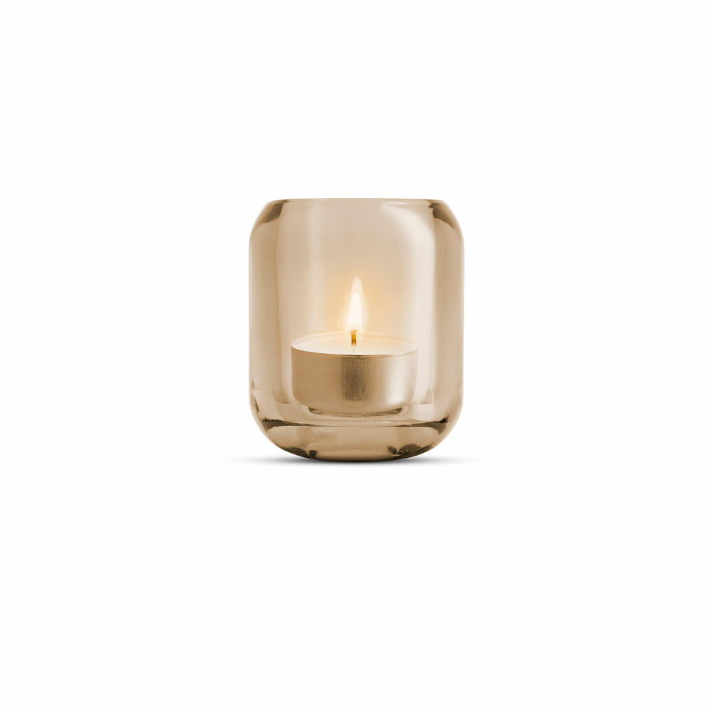 Eva Solo Acorn Glaskerzenhalter Hazel Brown, 2er Set, Teelichthalter, Kerzenhalter, Windlicht, UV-beständiges Glas, Braun, H 8 cm, 571395