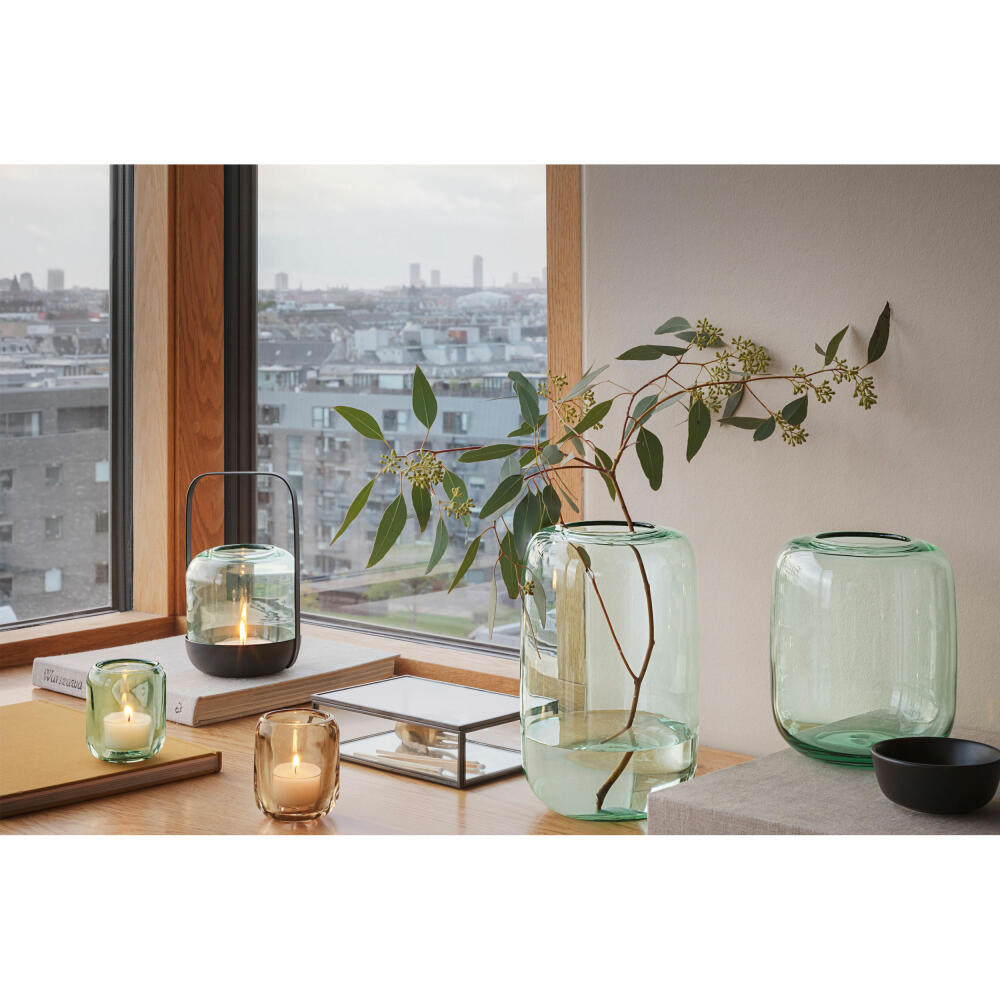 Eva Solo Acorn Glaskerzenhalter Leaf Green, 2er Set, Teelichthalter, Kerzenhalter, Windlicht, UV-beständiges Glas, Grün, H 8 cm, 571380