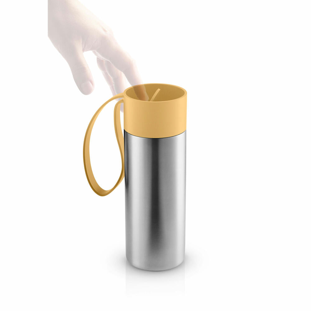 Eva Solo To Go Cup Golden Sand, Thermobecher, Isolierbecher, Thermo Becher, Edelstahl / Kunststoff / Silikon, 350 ml, 567039