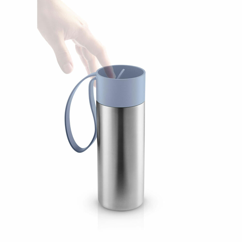 Eva Solo To Go Cup Blue Sky, Thermobecher, Isolierbecher, Thermo Becher, Edelstahl / Kunststoff / Silikon, 350 ml, 567040