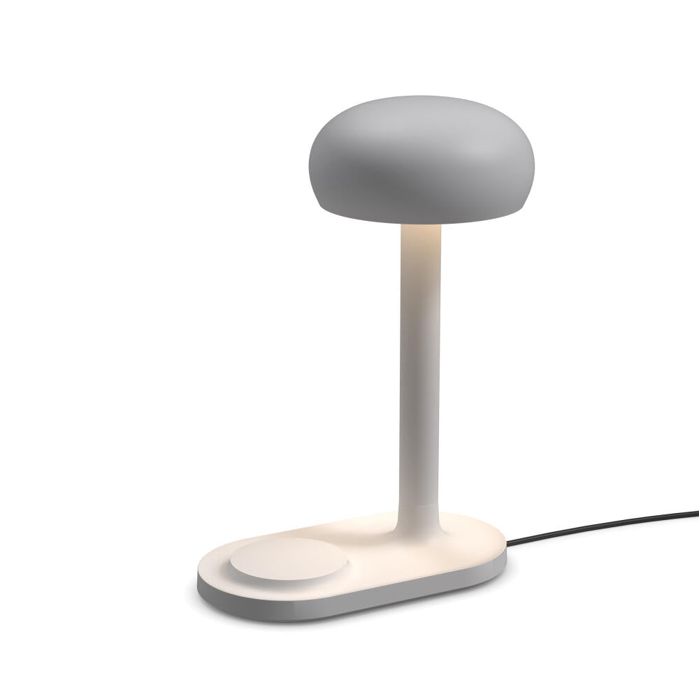 Eva Solo Emendo lamp with wireless Qi charger, aluminum, plastic, steel, cloud, H 29 cm Ø 13 cm, 720001024