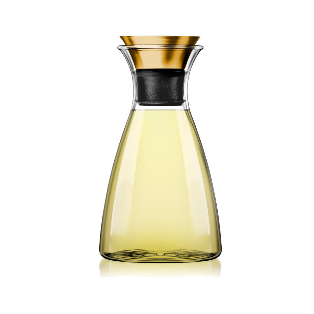 Eva Solo Drip-free carafe, borosilicate glass, PVD-coated stainless steel, silicone, brass, 1 L, 568060