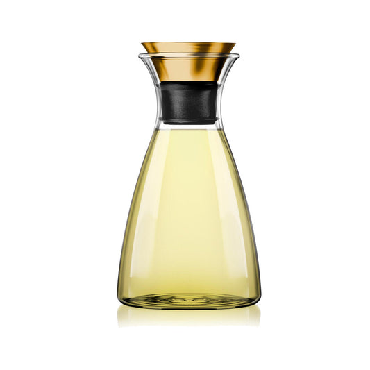 Eva Solo Tropffreie Karaffe, Borosilikatglas, PVD-beschichteter Edelstahl, Silikon, Brass, 1 L, 568060