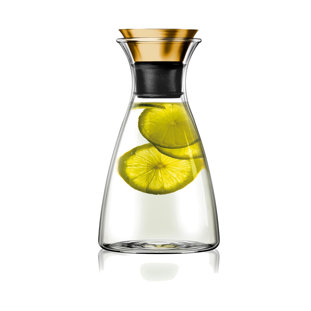 Eva Solo Drip-free carafe, borosilicate glass, PVD-coated stainless steel, silicone, brass, 1 L, 568060