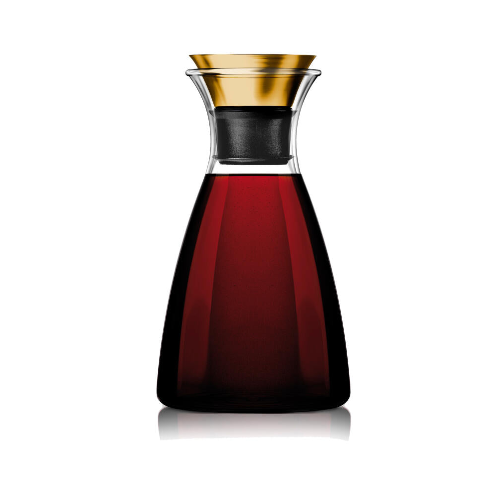 Eva Solo Drip-free carafe, borosilicate glass, PVD-coated stainless steel, silicone, brass, 1 L, 568060