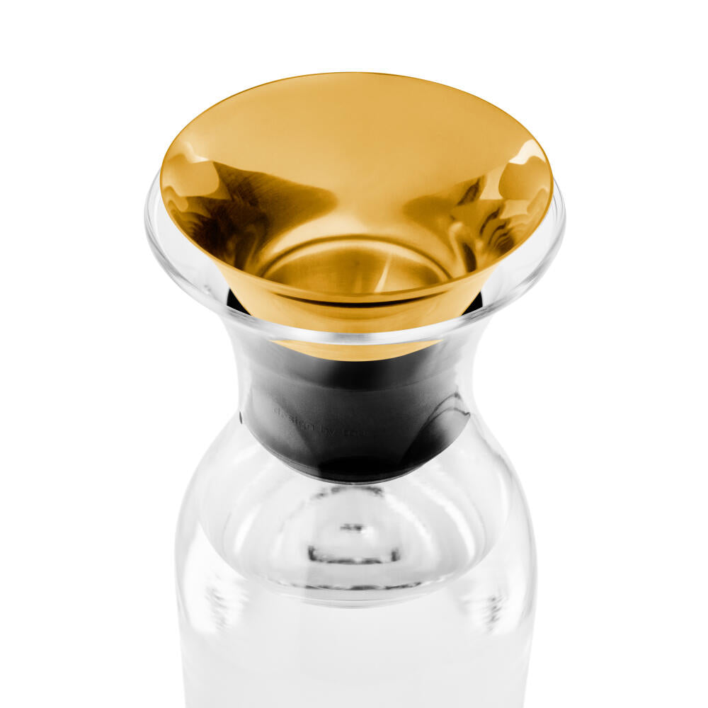 Eva Solo Drip-free carafe, borosilicate glass, PVD-coated stainless steel, silicone, brass, 1 L, 568060