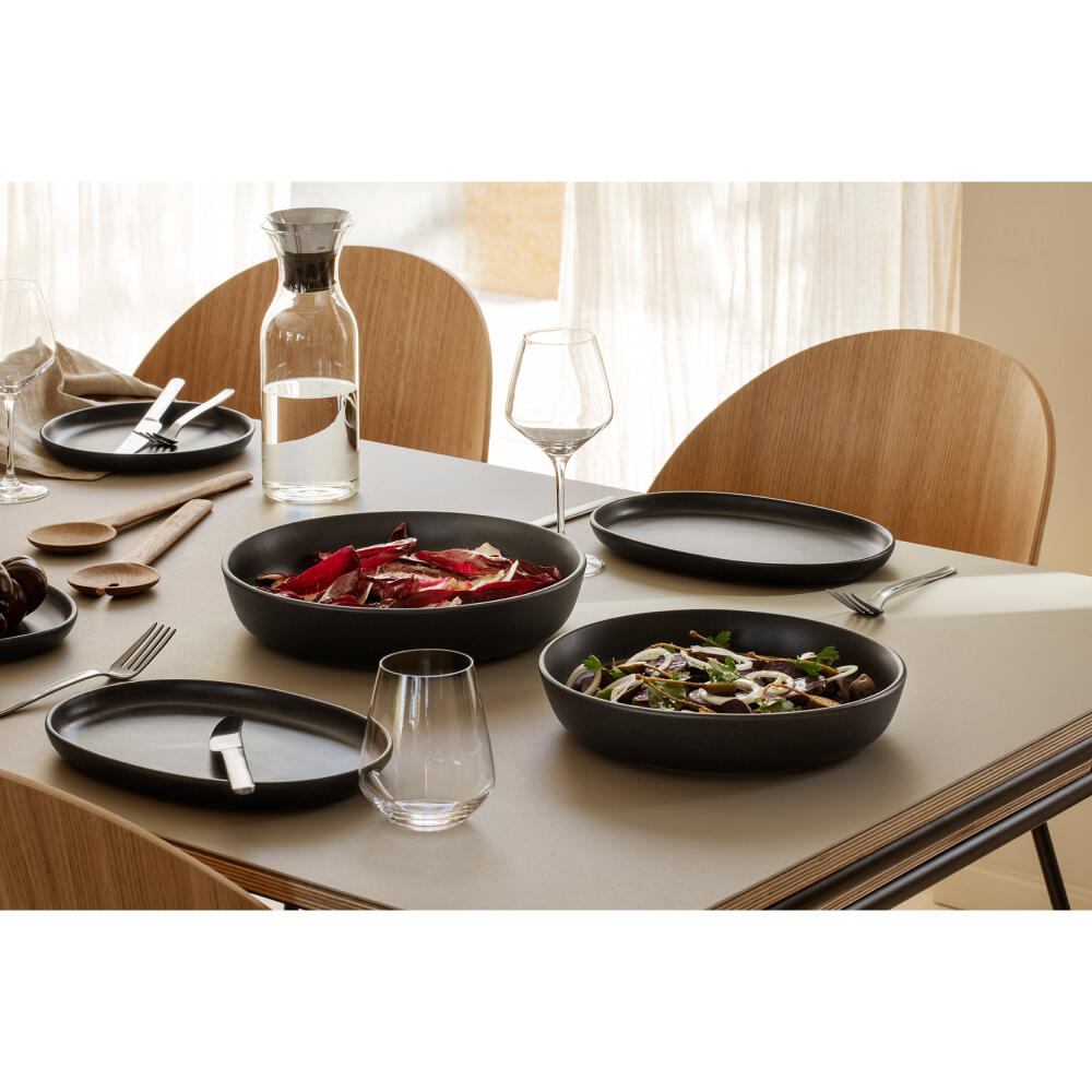 Eva Solo salad bowl Nordic kitchen low, stoneware, Black, Ø 25 cm, 512706