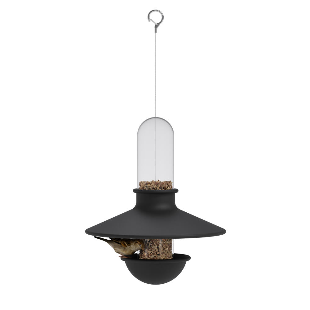 Eva Solo bird feeder De luxe, borosilicate glass, stainless steel, silicone, steel, black, 571012