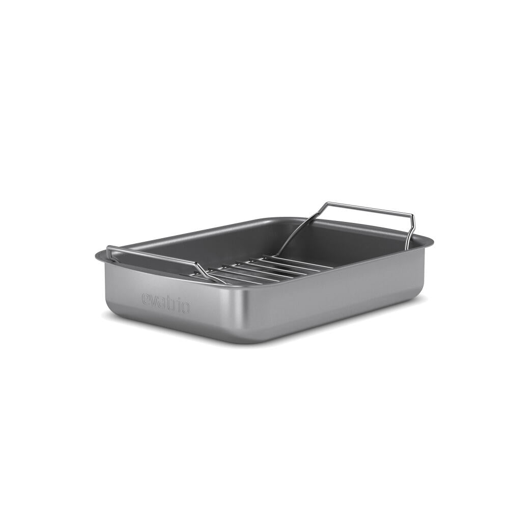 Eva Solo Roaster Professional with Rack, Aluminium, Stainless Steel, Ceramic Slip-Let Non-Stick Coating, Grey, 26 x 19 cm, 202034
