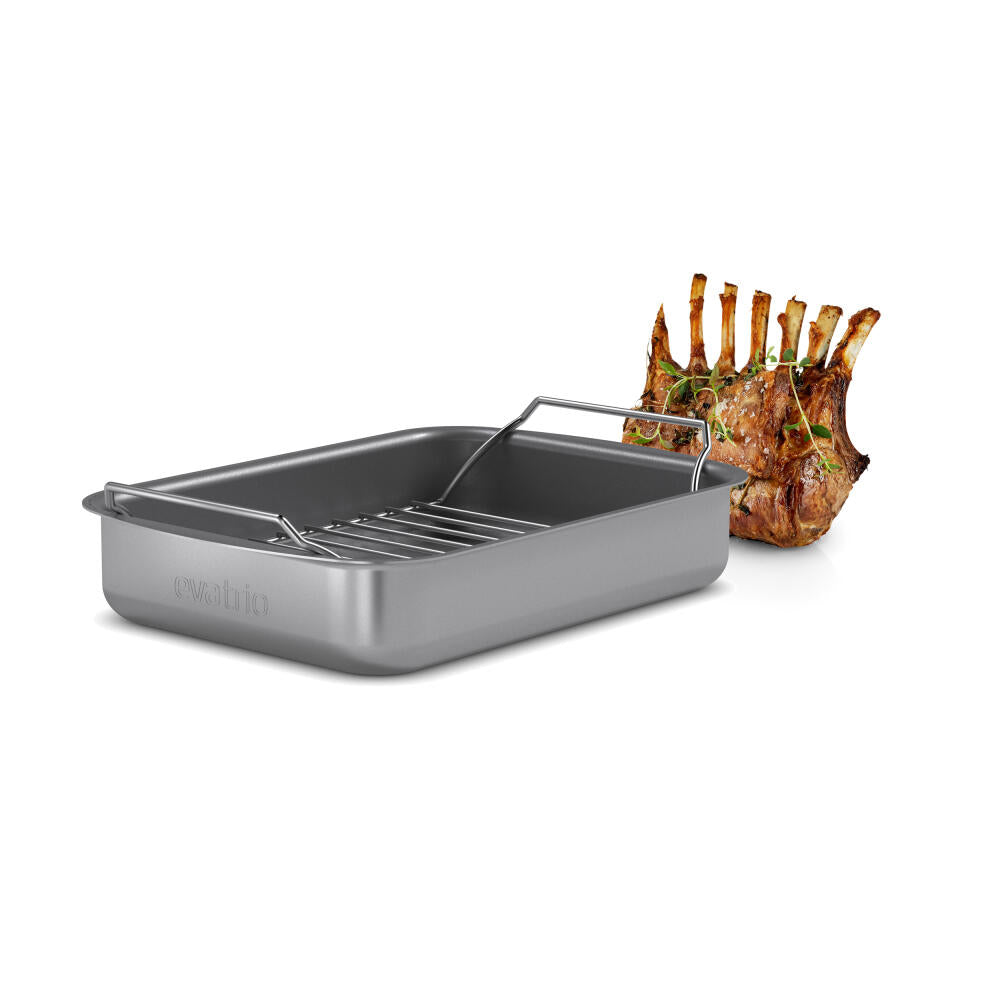 Eva Solo Roaster Professional with Rack, Aluminium, Stainless Steel, Ceramic Slip-Let Non-Stick Coating, Grey, 26 x 19 cm, 202034