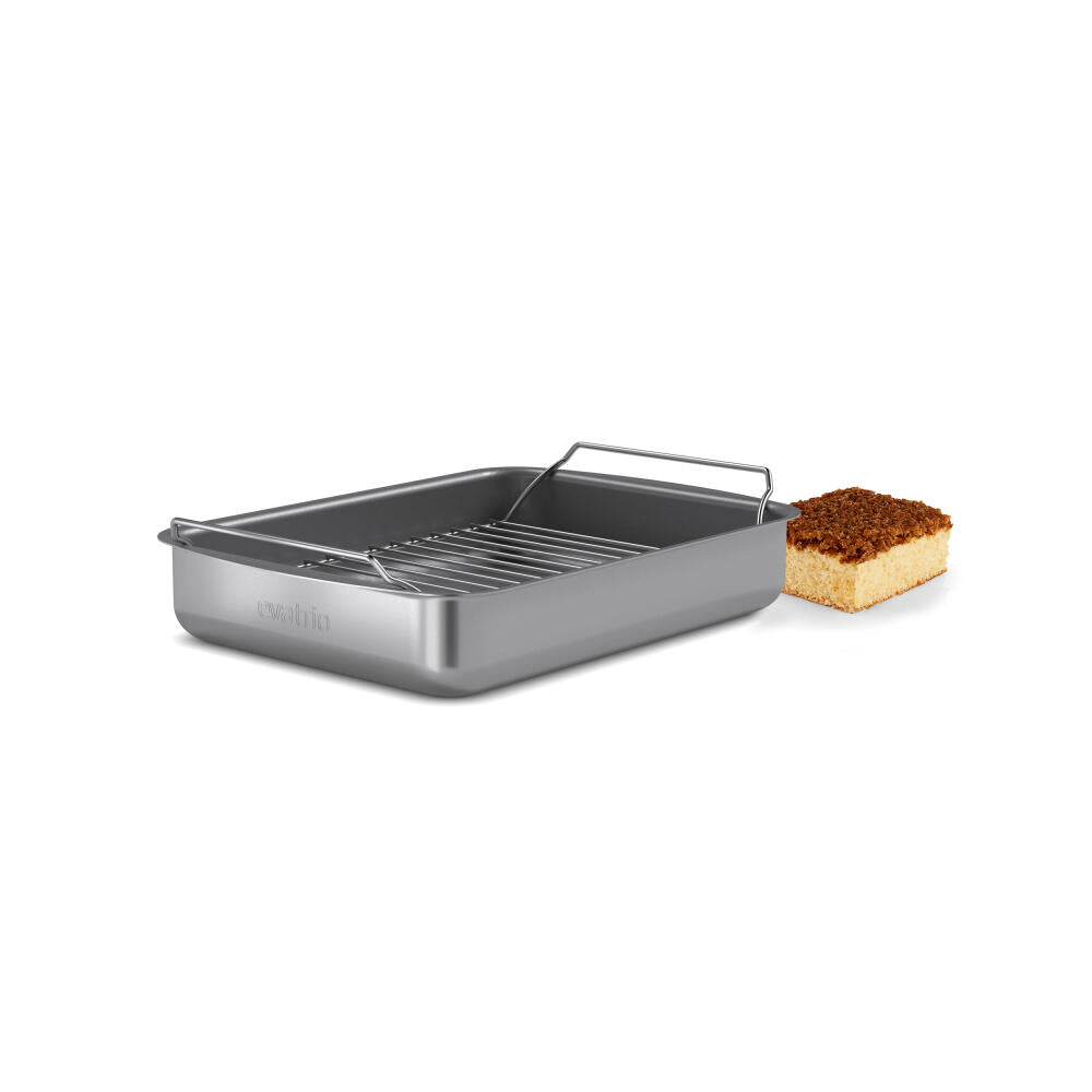 Eva Solo Roaster Professional with Rack, Aluminium, Stainless Steel, Ceramic Slip-Let Non-Stick Coating, Grey, 30 x 22 cm, 202035