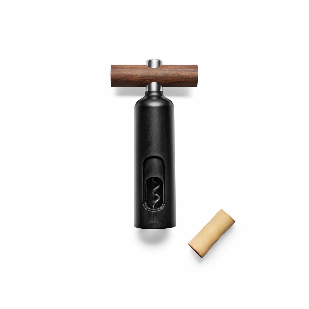 Eva Solo Corkscrew Liquid Lounge, stainless steel, wood, plastic, black, 9 cm, 822018