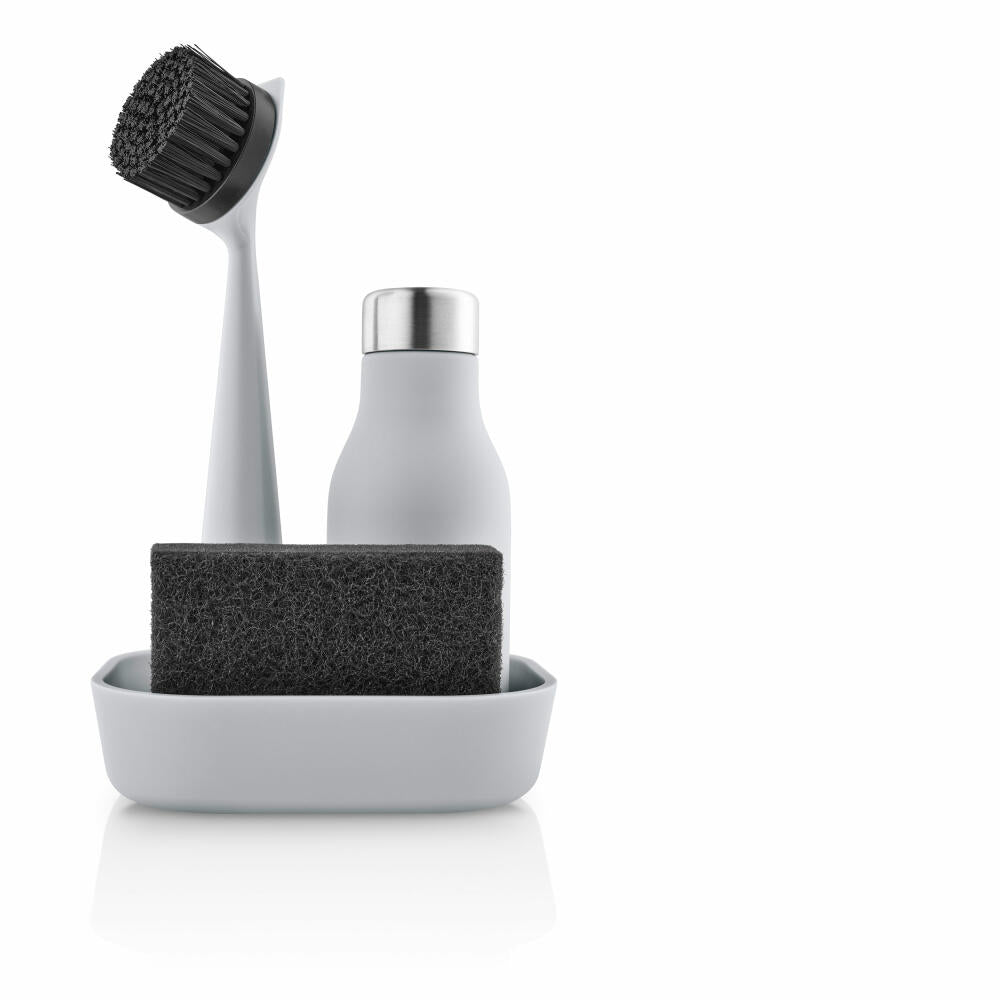 Eva Solo Küchenset 4-tlg., Bürste, Schwamm, Seifenspender, Kunststoff, Marble Grey, 530694