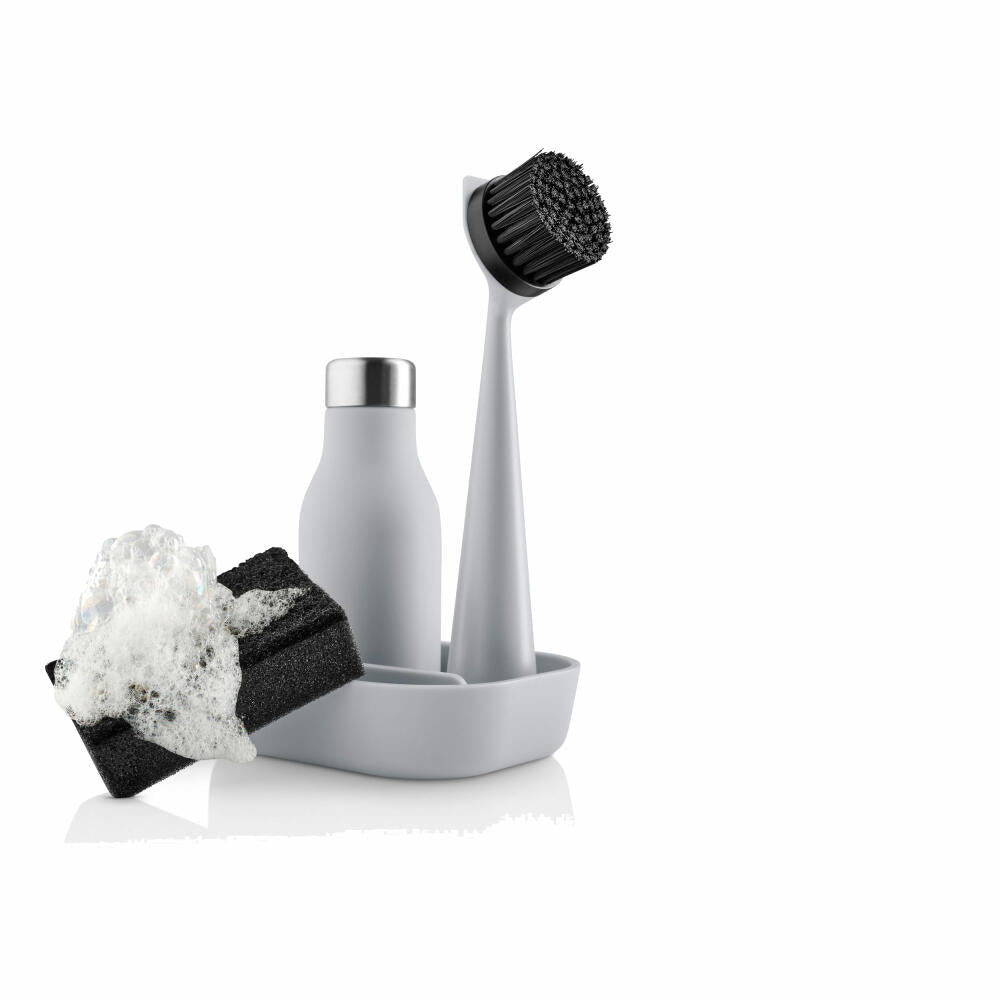 Eva Solo Küchenset 4-tlg., Bürste, Schwamm, Seifenspender, Kunststoff, Marble Grey, 530694