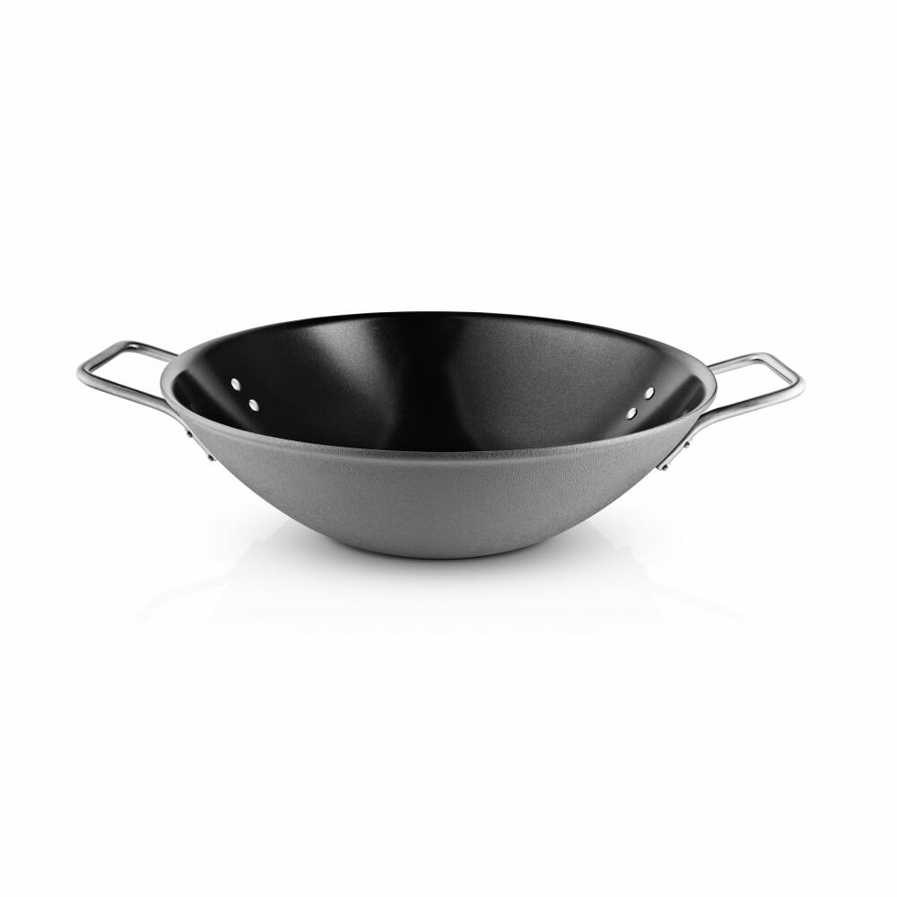 Eva Solo Wok Grey Line, Wokpfanne, Aluminium, Edelstahl, Grau, 32 cm, 260350