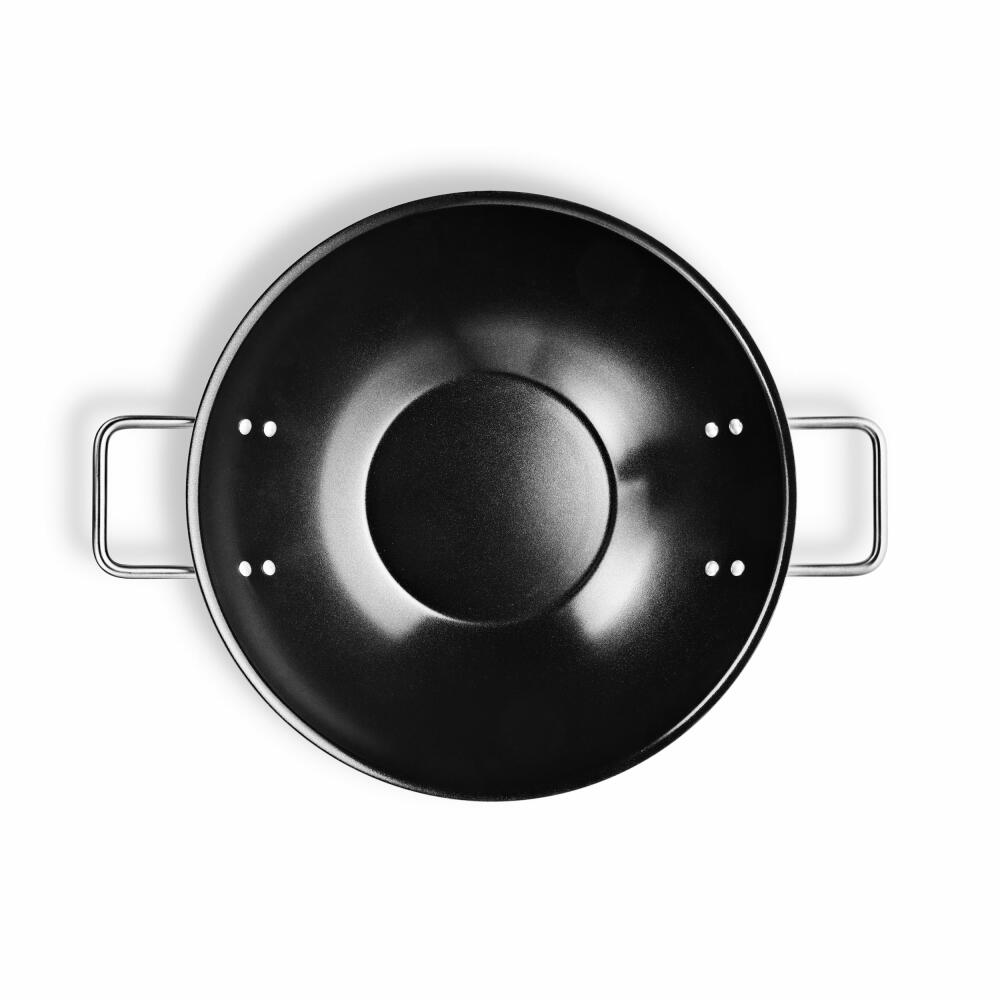 Eva Solo Wok Grey Line, Wokpfanne, Aluminium, Edelstahl, Grau, 32 cm, 260350