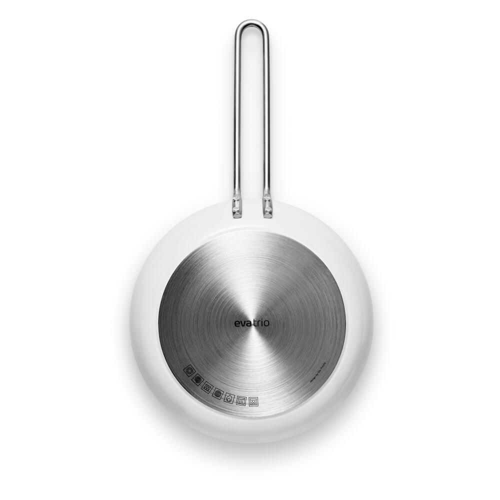 Eva Trio White Line Bratpfanne, Pfanne, Induktionsgeeignet, Aluminium, Edelstahl, Keramik Beschichtung, White, 24 cm, 266424