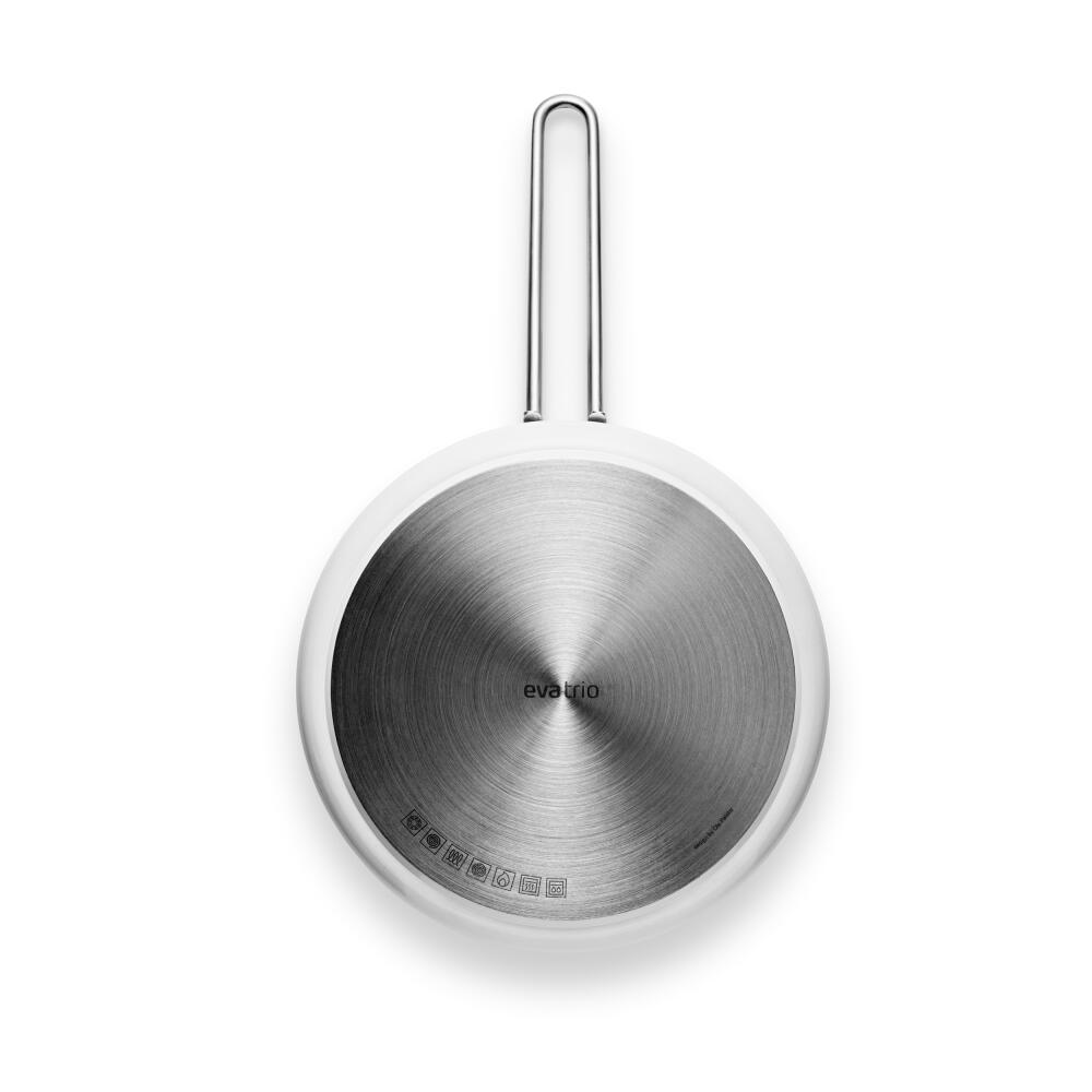 Eva Trio White Line Sauteuse, Kochtopf, Induktionsgeeignet, Aluminium, Edelstahl, Keramik Beschichtung, White, 24 cm, 266524