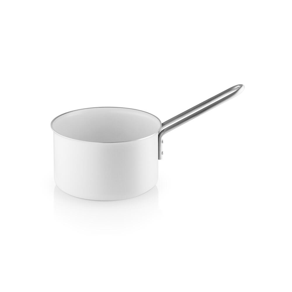 Eva Trio White Line Kasserolle, Kochtopf, Induktionsgeeignet, Aluminium, Edelstahl, Keramik Beschichtung, White, 1.8 L, 266618