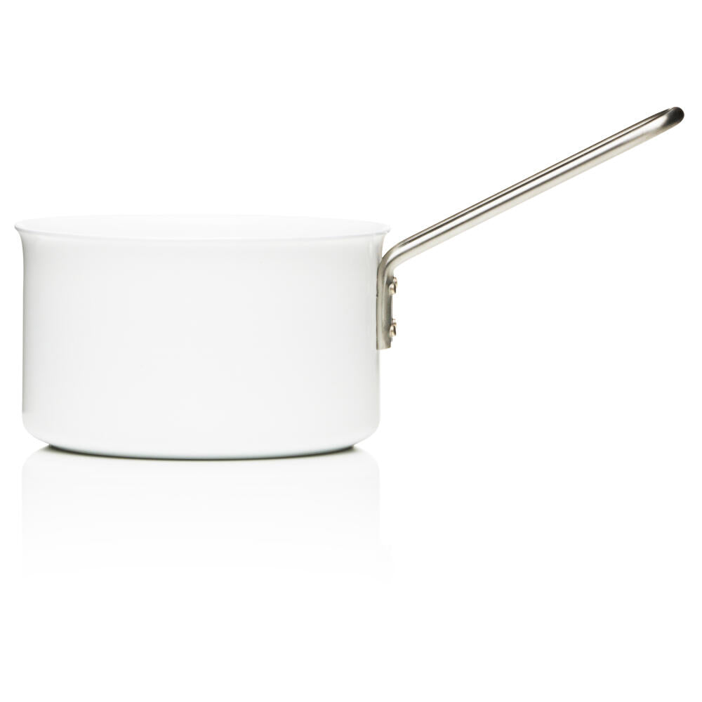 Eva Trio White Line Kasserolle, Kochtopf, Induktionsgeeignet, Aluminium, Edelstahl, Keramik Beschichtung, White, 1.8 L, 266618