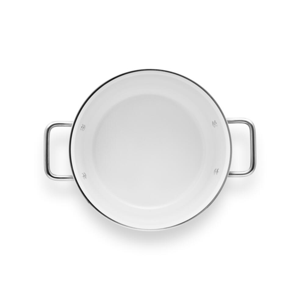 Eva Trio White Line Topf, Kochtopf, Aluminium, Edelstahl, Keramik Beschichtung, White, 4.8 L, 266648
