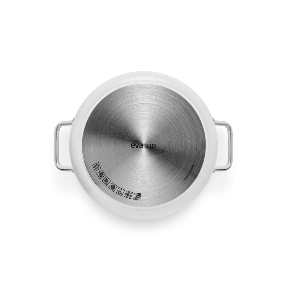 Eva Trio White Line Topf, Kochtopf, Induktionsgeeignet, Aluminium, Edelstahl, Keramik Beschichtung, White, 7 L, 266670