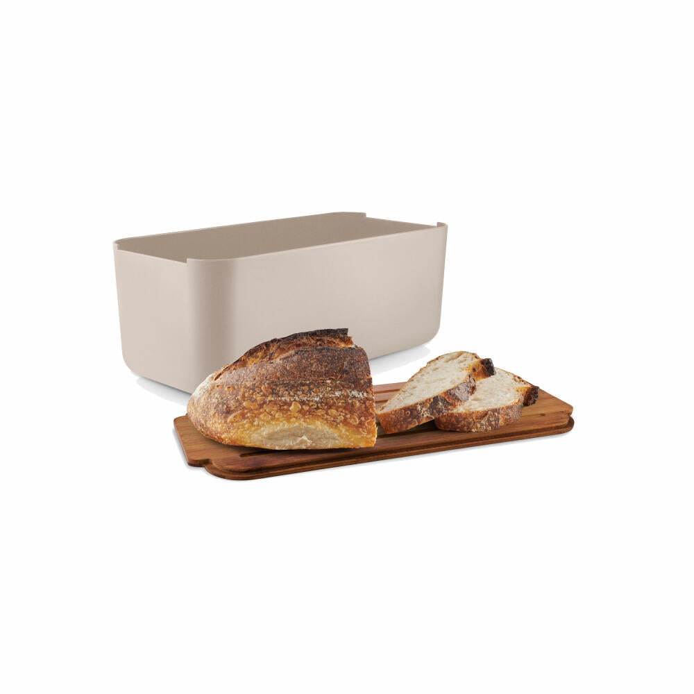 Eva Solo bread box, bread basket, bamboo, plastic, sand, 42 x 19 x 15.5 cm, 520454