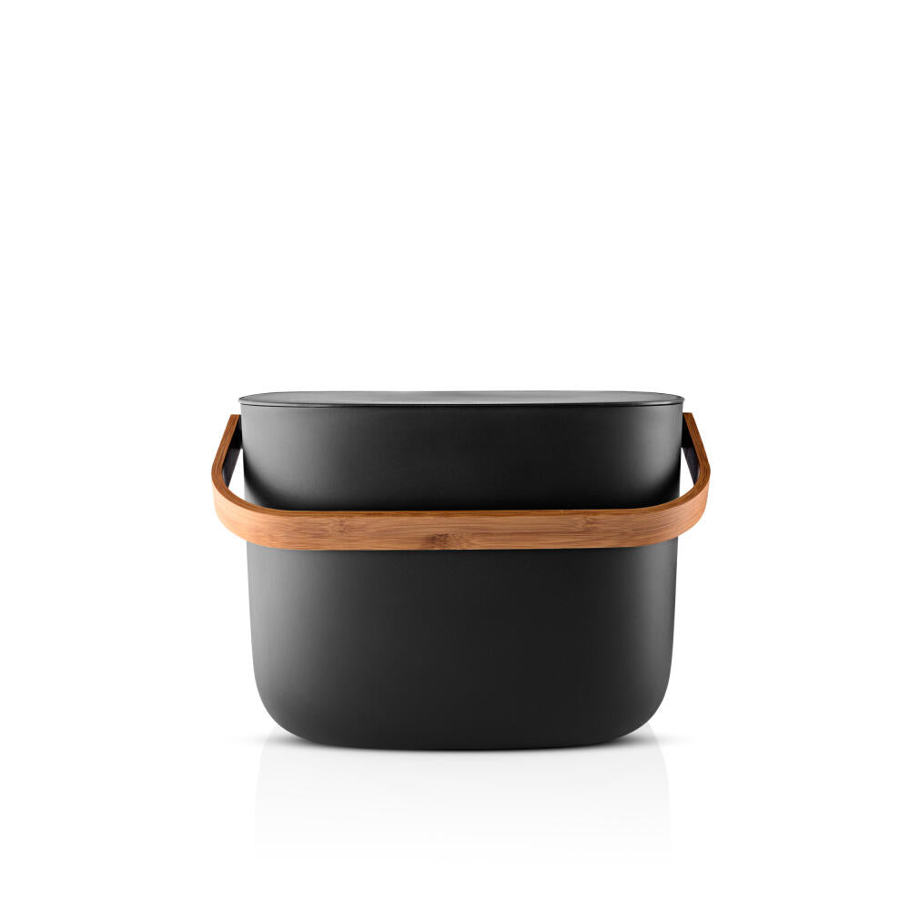 Eva Solo waste sorting container for 2 bags Reflect, double trash can, plastic, bamboo, black, 16 L, 537778