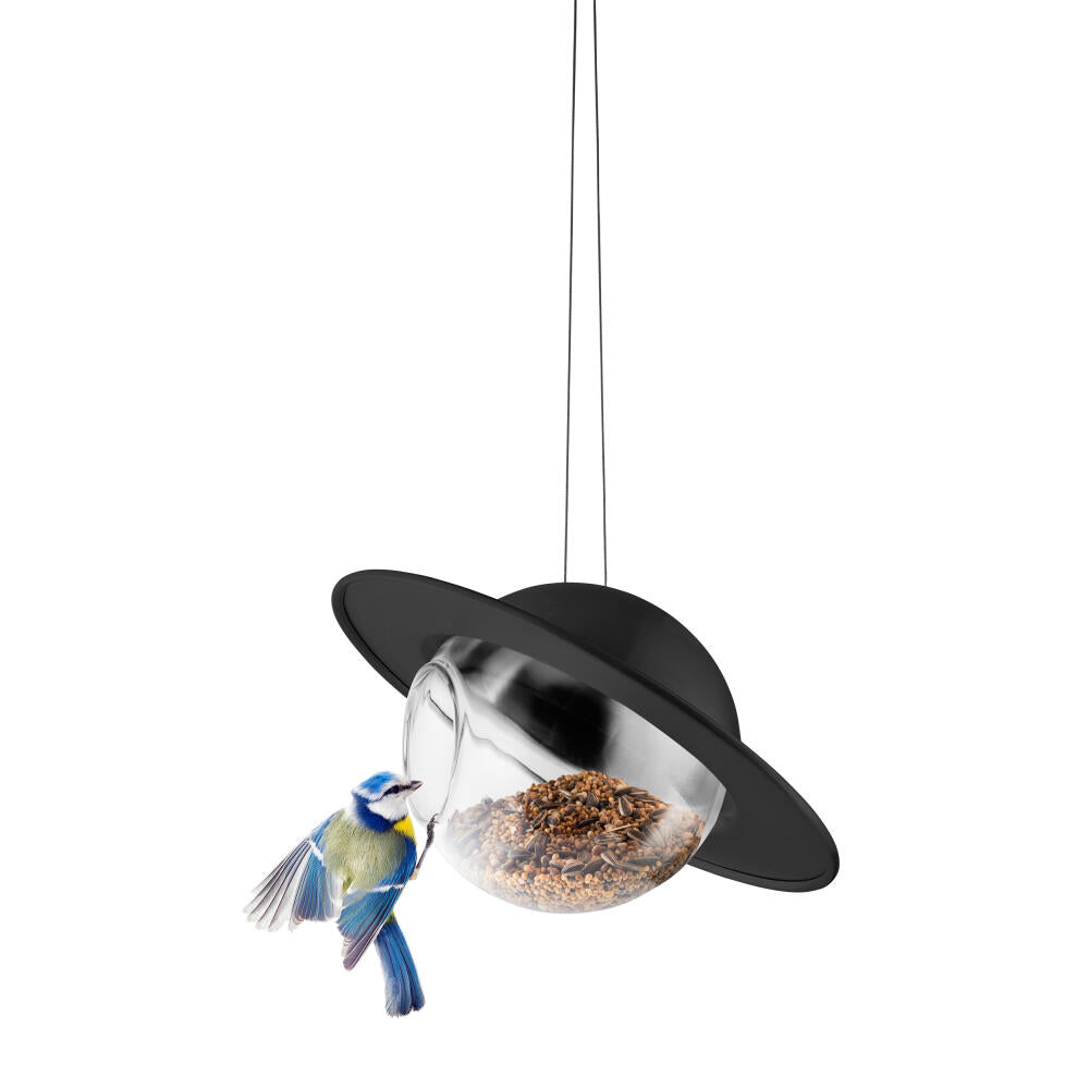 Eva Solo Vogelfutterkugel Saturn, Futterbehälter, Futterspender, Kupfer, Stahldraht, Black, 24 cm, 570901