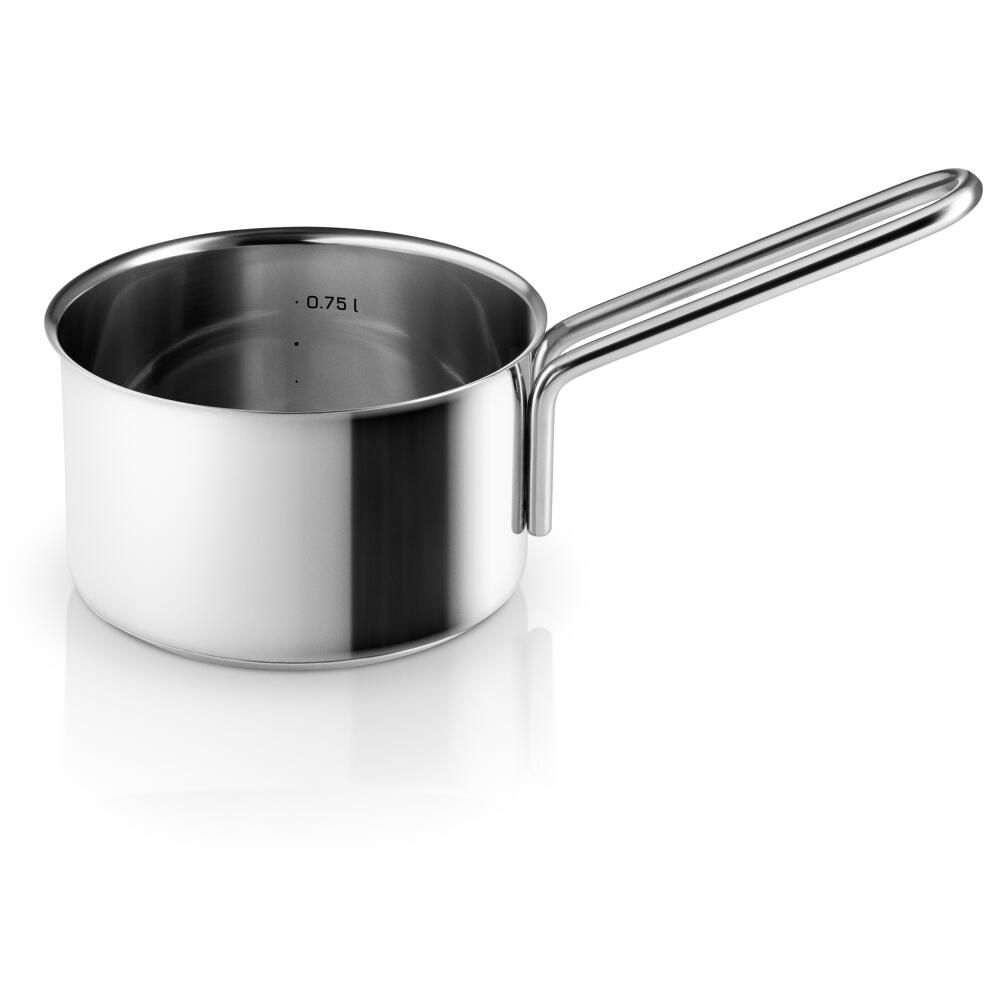 Eva Trio Stainless Steel Kasserolle, Kochtopf, Induktionsgeeignet, Aluminium, Edelstahl, Polished Steel, 1.1 L, 302411
