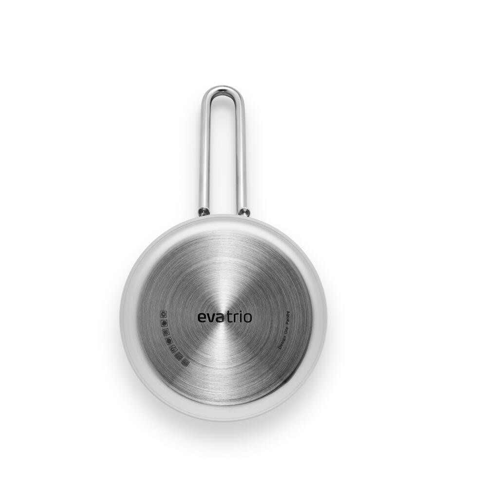 Eva Trio Stainless Steel Kasserolle, Kochtopf, Induktionsgeeignet, Aluminium, Edelstahl, Polished Steel, 1.1 L, 302411